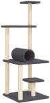 vidaXL sötétszürke macskabútor szizál kaparóoszlopokkal 136 cm (172093) (172093)