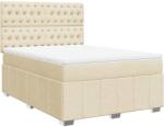vidaXL krémszínű szövet rugós ágy matraccal 140 x 200 cm (3291703) (3291703)