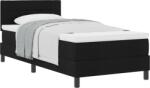 vidaXL Boxspring Ágy Matraccal Fekete 90x190 cm Szövet (3338575) (3338575)