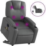 vidaXL elektromos szürke műbőr felállást segítő dönthető masszázsfotel (3204454) (3204454)