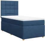 vidaXL kék szövet rugós ágy matraccal 90 x 190 cm (3291141) (3291141)