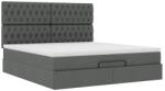 vidaXL Ottomán ágykeret matraccal sötét szürke 180x200cm szövet (3313259) (3313259)