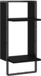 vidaXL fekete fali polc rúddal 30x25x65 cm (836298) (836298)