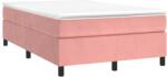 vidaXL rózsaszín bársony rugós ágy matraccal 120 x 190 cm (3269708) (3269708)