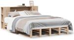 vidaXL tömör fa könyvespolcos ágy matrac nélkül 120 x 190 cm (3323890) (3323890)