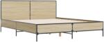 vidaXL sonoma tölgyszínű szerelt fa és fém ágykeret 120 x 200 cm (3279993) (3279993)