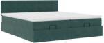 vidaXL Ottomán ágykeret matracokkal sötétzöld 180x200cm bársony (3312077) (3312077)