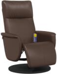 vidaXL barna műbőr dönthető masszázsfotel lábtartóval (356554) (356554)
