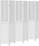 vidaXL 6 paneles fehér tömör császárfa térelválasztó (358731) (358731)