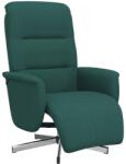vidaXL sötétzöld szövet dönthető fotel lábtartóval (356565) (356565)