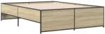 vidaXL sonoma tölgyszínű szerelt fa és fém ágykeret 140x190 cm (3279898) (3279898)