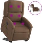 vidaXL barna szövet dönthető elektromos álló masszázsfotel (3204204) (3204204)