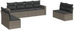 vidaXL 8-részes szürke polyrattan kerti ülőgarnitúra párnákkal (3251187) (3251187)