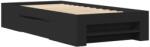 vidaXL fekete szerelt fa ágykeret 75 x 190 cm (3295528) (3295528)