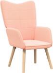 vidaXL Pihenőszék Rózsaszín Göndör Gyapjúhatású Szövet (42001779) (42001779)
