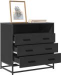 vidaXL fekete szerelt fa fiókos szekrény 70x41x70 cm (849084 VidaXL) (849084 VidaXL)
