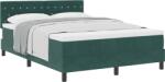vidaXL Boxspring Ágy Matrac Között Sötét Zöld 140x190 cm Bársony (3339107) (3339107)