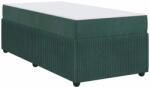 vidaXL Ágykeret matraccal Egyéb Sötétzöld 90 x 200 cm Bársony (3398350) (3398350)