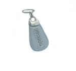 Amnisu fényes szürke swarovski köves bőr kulcstartó h1005