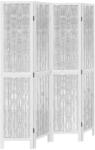 vidaXL 4 paneles fehér tömör császárfa térelválasztó (358674) (358674)