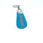 Amnisu türkiz lakk krokkómintás swarovski köves bőr kulcstartó h6020