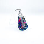 Amnisu színes mozaik mintás swarovski köves bőr kulcstartó h8030