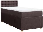vidaXL sötétbarna szövet rugós ágy matraccal 80 x 200 cm (3287300) (3287300)