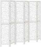 vidaXL 6 paneles fehér tömör császárfa térelválasztó (358747) (358747)