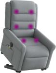 vidaXL világosszürke szövet dönthető elektromos álló masszázsfotel (3303344) (3303344)