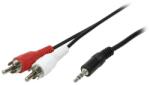 LogiLink Jack stereo 3, 5mm (3pin) -> 2db RCA M/M audio kábel 1.5m fekete (CA1042) (CA1042)