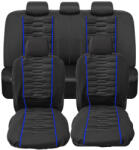 Autolife 9 részes univerzális üléshuzat szett - Légzsákos - fekete színű, kék csíkokkal (203-4BL_alf)
