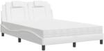 vidaXL fehér műbőr ágy matraccal 140 x 200 cm (3208797) (3208797)