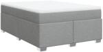 vidaXL világosszürke szövet rugós ágy matraccal 160 x 200 cm (3285144) (3285144)