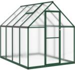 vidaXL zöld alumínium melegház alapvázzal 224 x 169 x 195 cm (4005835) (4005835)