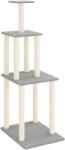 vidaXL világosszürke macskabútor szizál kaparófákkal 149 cm (171742) (171742)