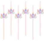 Party Pal Szivárvány unikornis szívószálak 6 db, 19, 5 cm - Party Pal (512327)