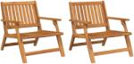 vidaXL Kerti székek 2 db 76x67x73, 5 cm Tömör akácfából (367826) (367826)