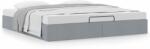 vidaXL Ottomán világosszürke szövet ágykeret matrac nélkül 160 x 200cm (3310889) (3310889)