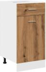 vidaXL kézműves tölgyszínű szerelt fa fiókos alsószekrény 40x46x81, 5cm (856084) (856084)