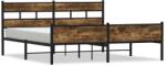 vidaXL füstös tölgy színű fém ágykeret matrac nélkül 183 x 213 cm (3308492) (3308492)
