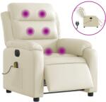 vidaXL krémszínű műbőr elektromos dönthető masszázsfotel (3205036) (3205036)