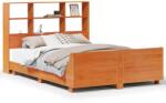 vidaXL viaszbarna tömör fenyőfa ágy matrac nélkül 150 x 200 cm (3323688) (3323688)