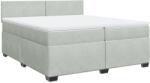 vidaXL világosszürke bársony rugós ágy matraccal 200x200 cm (3286396) (3286396)
