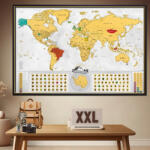  Kaparós világtérkép - Blanc kiadás arany XXL - gold, angol nyelvű 117x78 cm