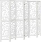 vidaXL 6 paneles fehér tömör császárfa térelválasztó (358746) (358746)