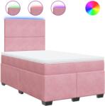 vidaXL rózsaszín bársony rugós ágy matraccal 120 x 190 cm (3293157) (3293157)