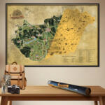  Kaparós Magyarország térkép DELUXE XL gold, Magyarország kaparós, lekaparható térkép magyar nyelvű 90x60 cm