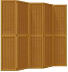 vidaXL 5 paneles barna tömör császárfa térelválasztó (358822) (358822)