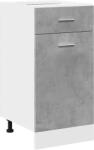 vidaXL betonszürke szerelt fa fiókos alsószekrény 40 x 46 x 81, 5 cm (856082) (856082)