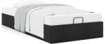 vidaXL Ottomán ágykeret matrac nélkül fekete 90x190 cm szövet (3310842) (3310842)